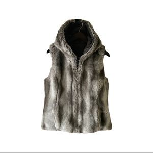 Kristen Blake Faux Fur Reversible Hooded Vest